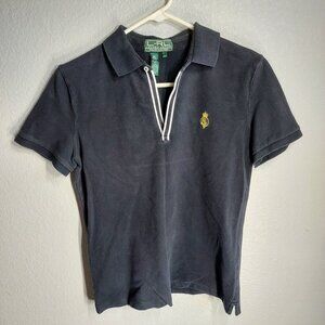 Lauren Active by Ralph Lauren - Black & White - Short Sleeve - Small